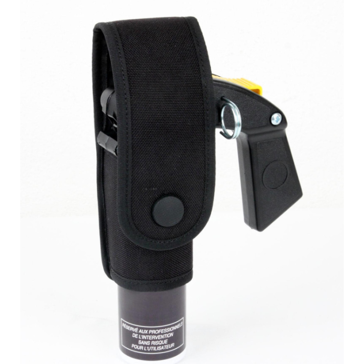 Porte-aérosol noir 100 ml avec attache MOLLE - Pratique et sécurisé