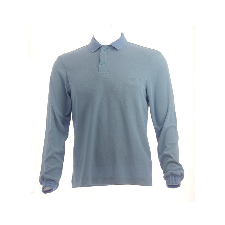Polo bleu ciel manches longues 1 face / 1 face | Tenue pro ASVP