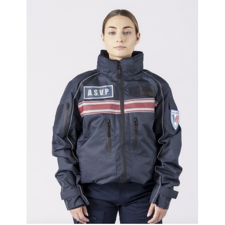 Blouson tout temps bandes bordeaux ASVP | Ateq uniformes