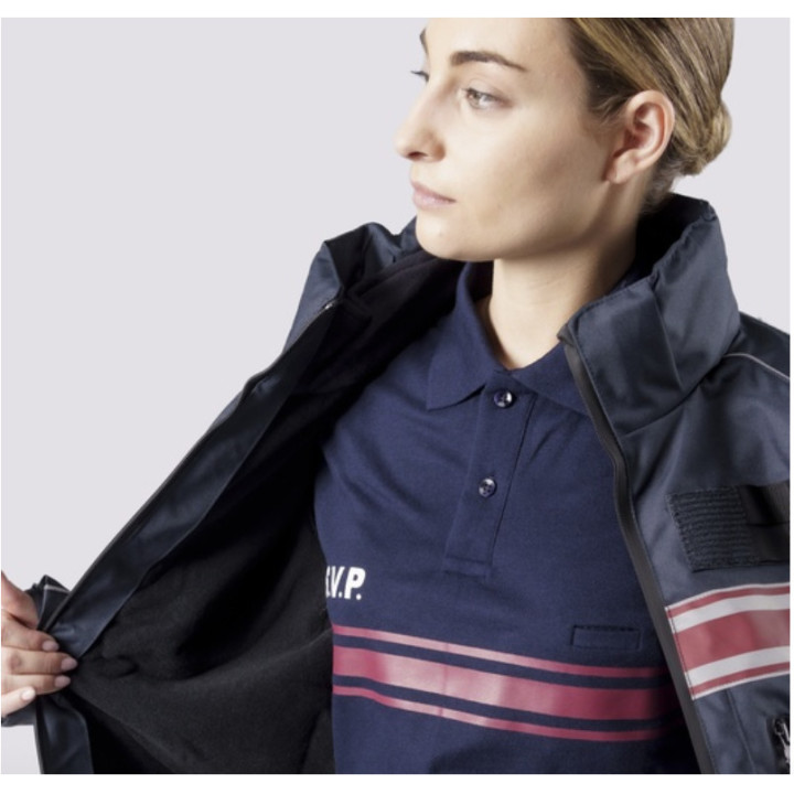 Blouson tout temps bandes bordeaux ASVP | Ateq uniformes