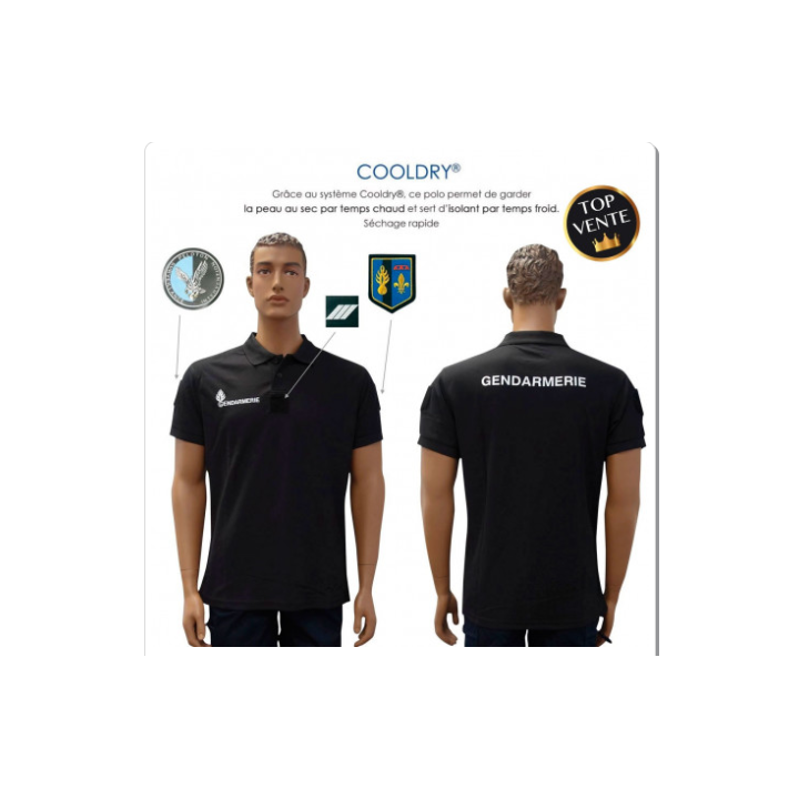 Polo GENDARMERIE départementale COOLDRY noir