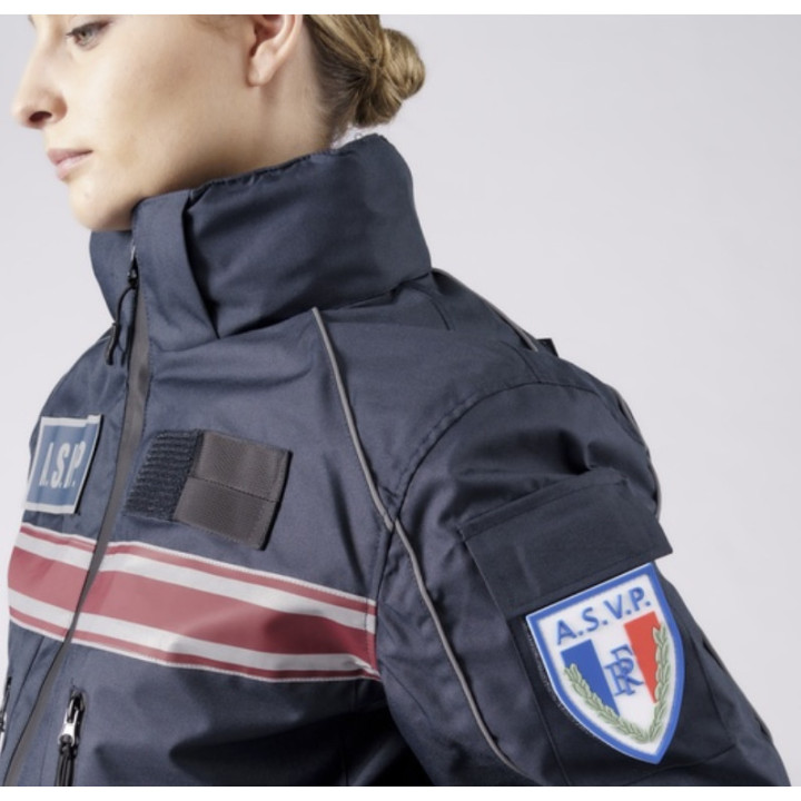 Blouson tout temps bandes bordeaux ASVP | Ateq uniformes