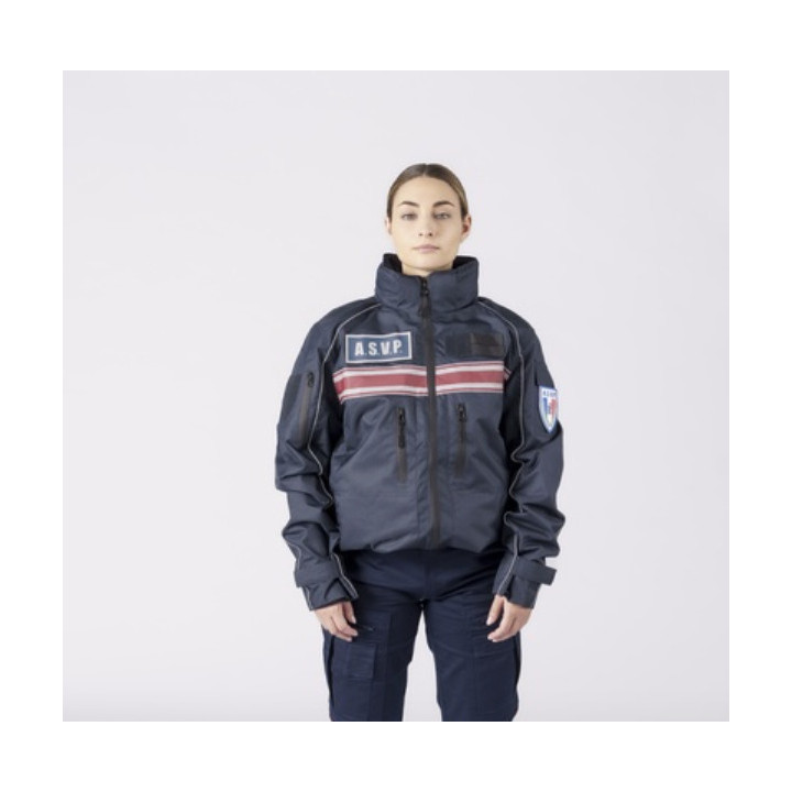 Blouson tout temps bandes bordeaux ASVP | Ateq uniformes