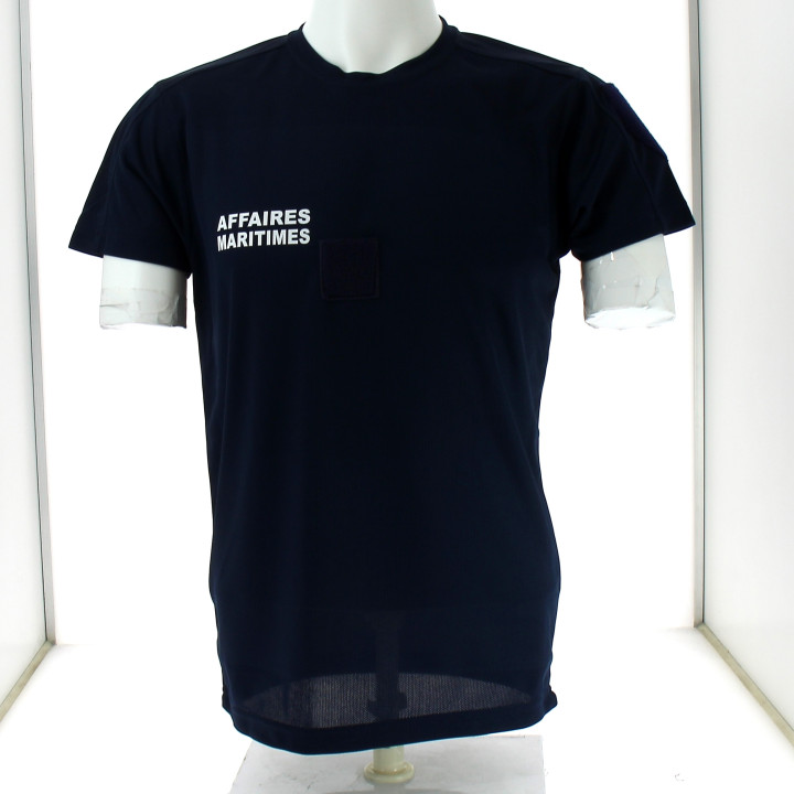 TEE SHIRT MARINE COOLMAX UNI MARQUAGE AFFAIRES MARITIMES Ateq Uniforme
