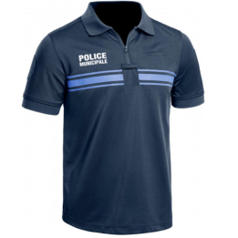 Polo manches courtes bleu marine Police Municipale A10 - Confort et professionnalisme pour les agents de la Police Municipale