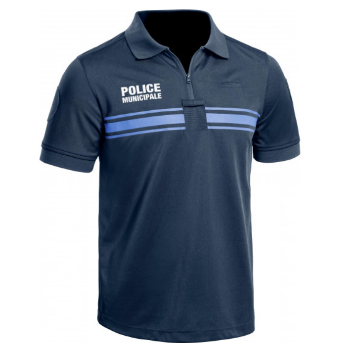 Polo manches courtes bleu marine Police Municipale A10 - Confort et professionnalisme pour les agents de la Police Municipale