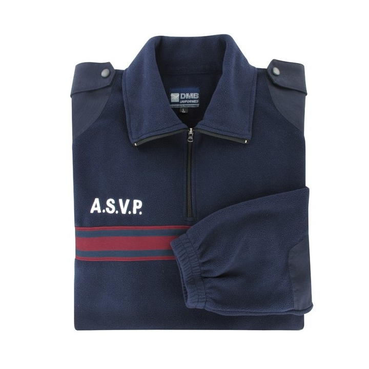 Pull Polaire ASVP Bande Bordeaux - Confort et Style |Ateq uniformes