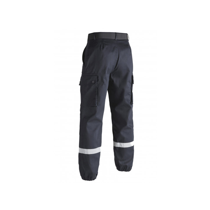 Pantalon sécurité incendie F2 bandes rétro-réfléchissantes bleu marine
