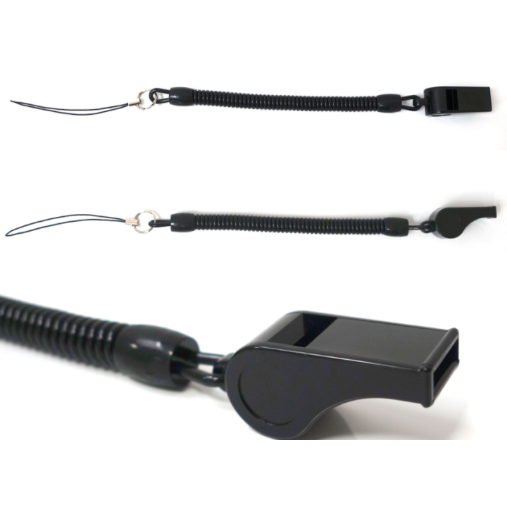 Sifflet avec dragonne pour activités sportives et de plein air.