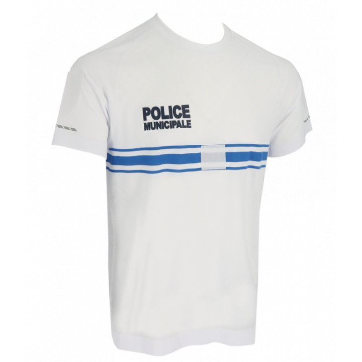 T-shirt Blanc Police Municipale Coton | Confortable et Léger