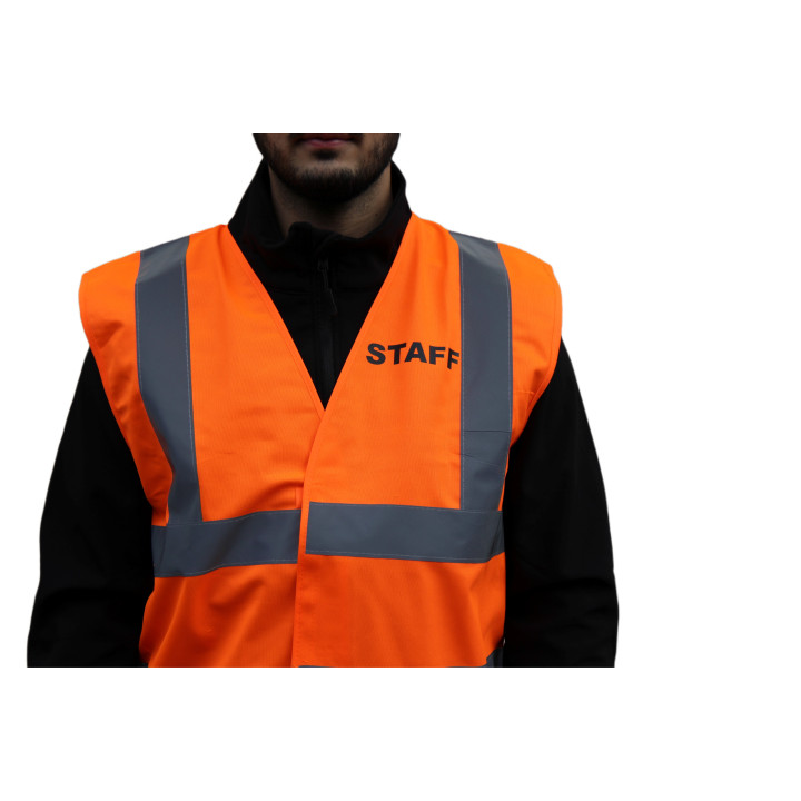 Gilet orange STAFF EN 471 | Identification rapide - sécurité optimale