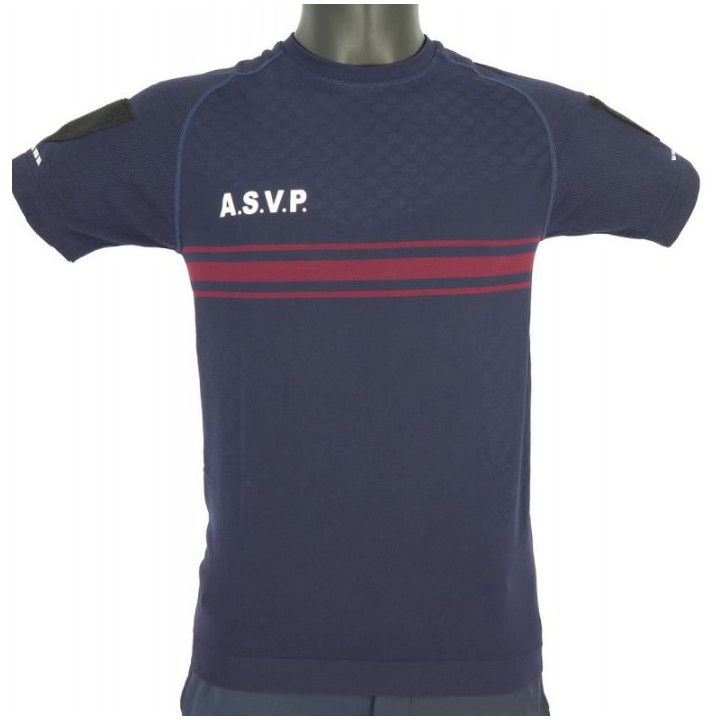 Tee-shirt ASVP AIRFLOW MC bandes bordeaux | Confort et élégance
