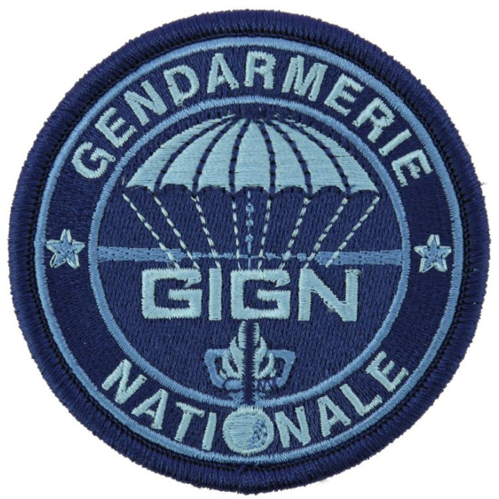 Ecusson GD GIGN rond basse visibilité bleu | Accessoire Gendarmerie