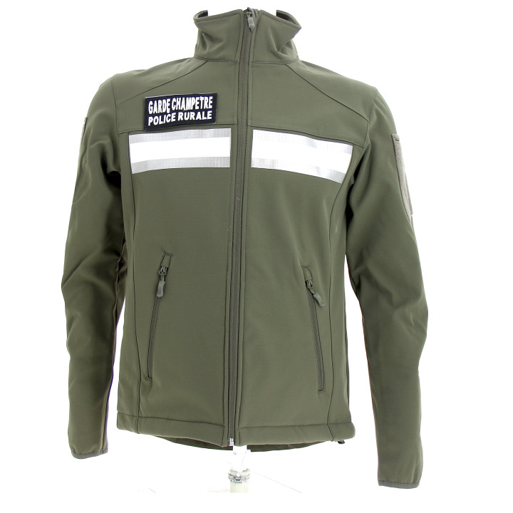 Blouson Softshell kaki confotrme au décret 2023