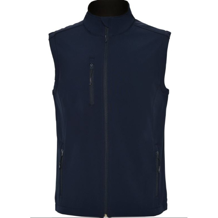 Gilet softshell bleu marine, marquage au choix