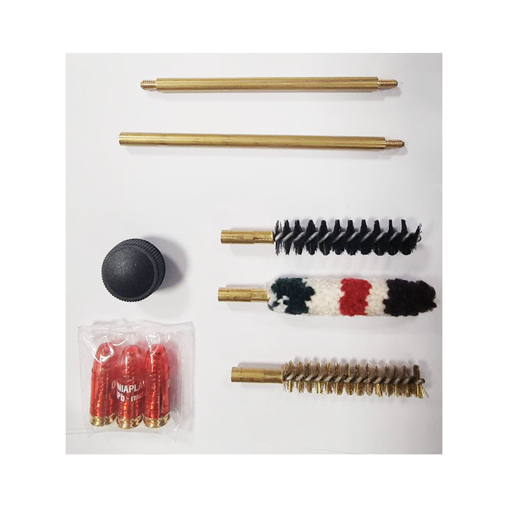 Kit de nettoyage pour arme calibre 9 mm + munitions inerte