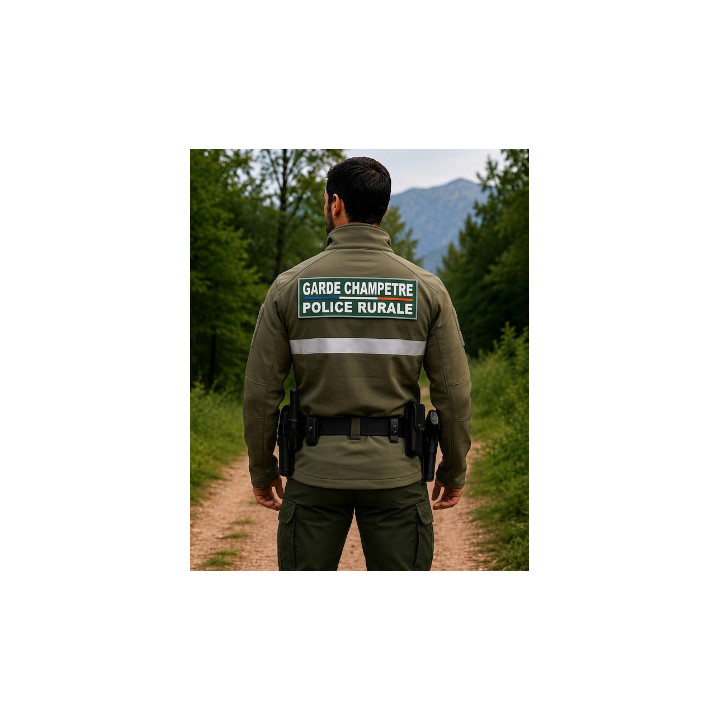 Blouson Softshell kaki confotrme au décret 2023