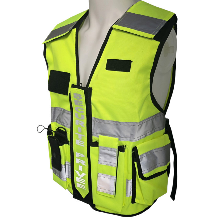 Gilet haute visibilité SECURITE PRIVEE jaune