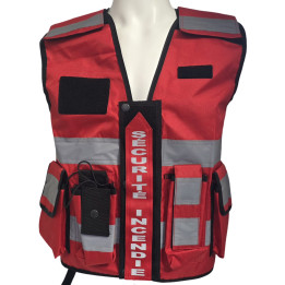 Gilet haute visibilité SECURITE INCENDIE Rouge
