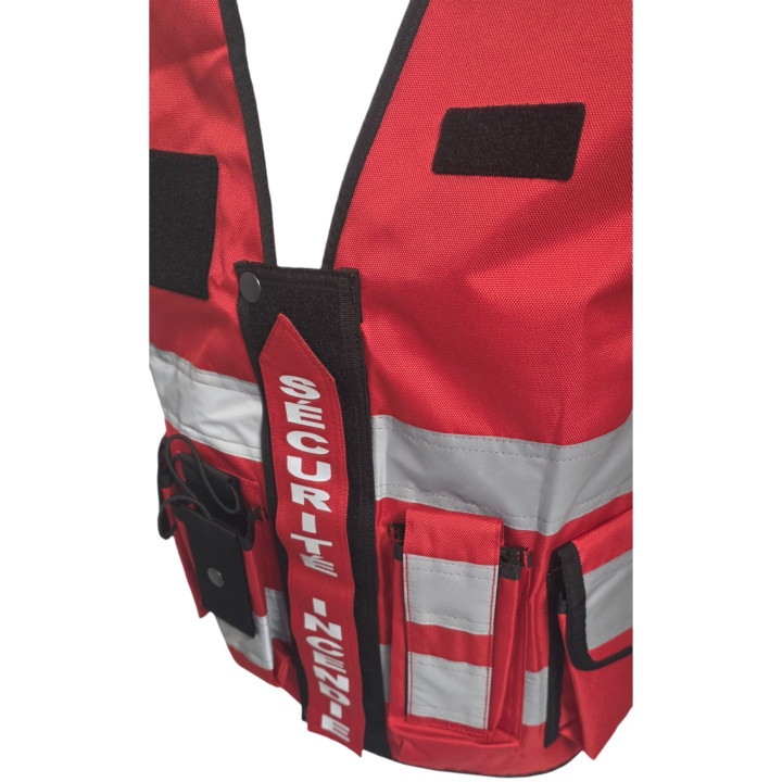 Gilet haute visibilité SECURITE INCENDIE Rouge