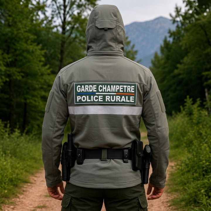 Blouson Softshell kaki confotrme au décret 2023