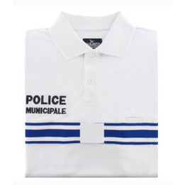 Polo manches courtes blanc Police Municipale ONE