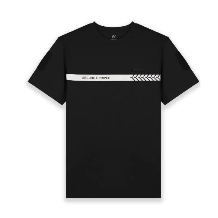 T-shirt sécurité noir avec bande manches courtes - Tenue de sécurité confortable et visible