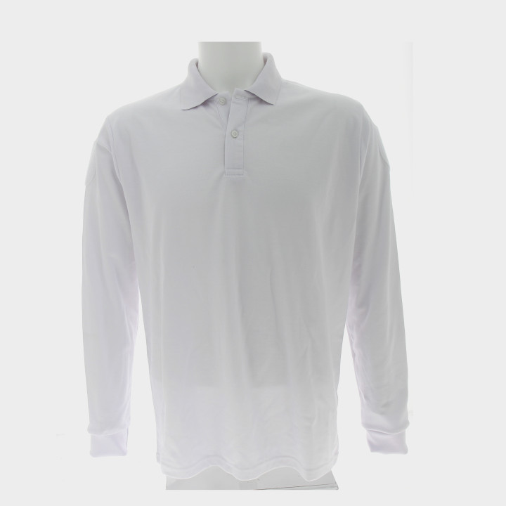 POLO blanc manches longues personnalisation au choix