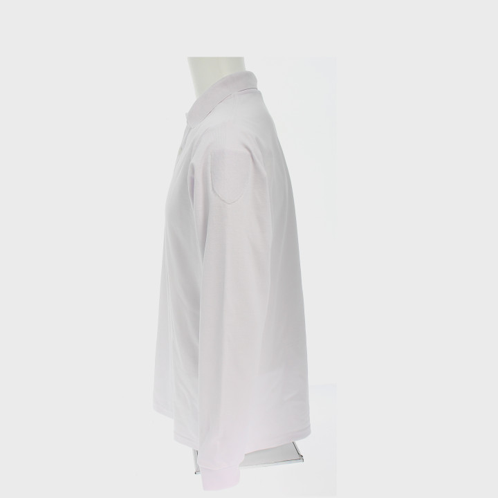 POLO blanc manches longues personnalisation au choix