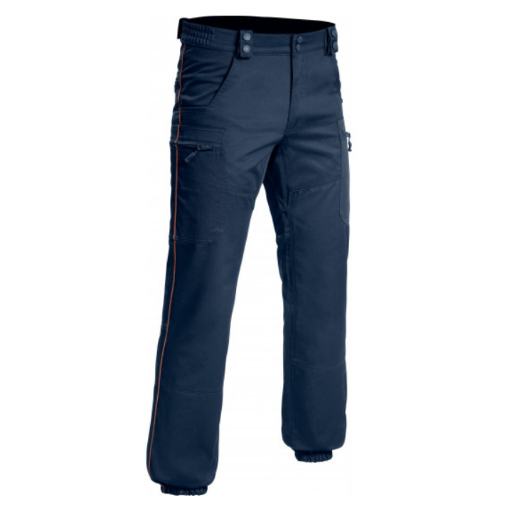 Pantalon d'intervention avec liseré bordeaux : élégant et fonctionnel