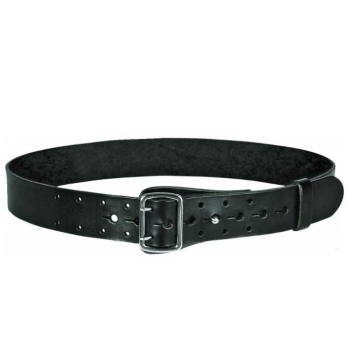 Ceinturon Police double ardillon en cuir 45mm-robuste-professionnel