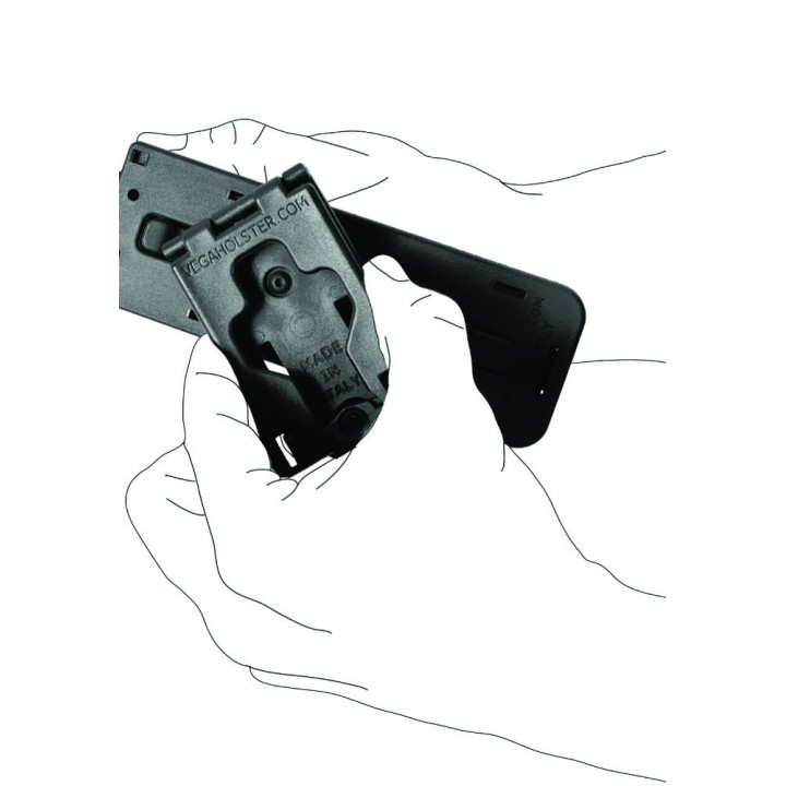 Porte-bâton pivotant VEGA 8VP60 : maintien sécurisé de votre matraque