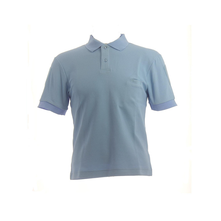 Polo bleu ciel manches courtes, personnalisation au choix