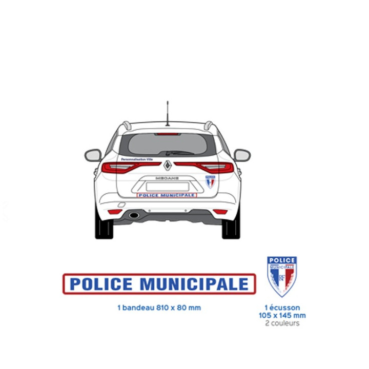 kit sérigraphie Texte arrière 10 x 66 Police Municipale Ateq uniformes