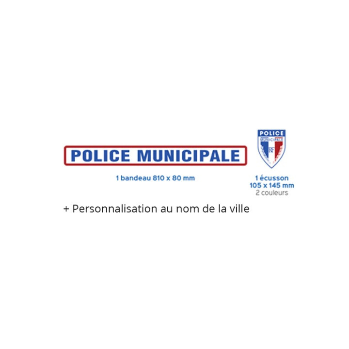 Kit de sérigraphie pour véhicule de Police Municipale texte ville