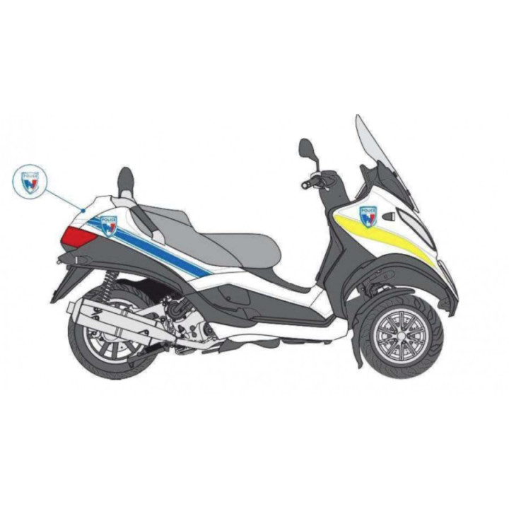 Lot de 2 bandes latérales bleues 100x7 cm pour moto - Ateq uniformes