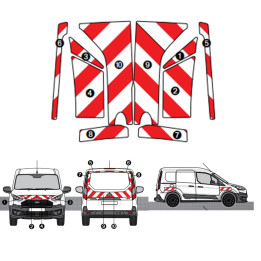 Kit haute visibilité rayé classe 2 pour véhicule rayer (VL)
