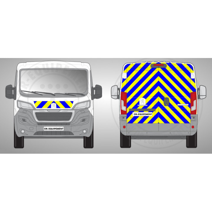 Kit sérigraphie rétroréfléchissante AV+AR STD Classe B Jaune/Bleu