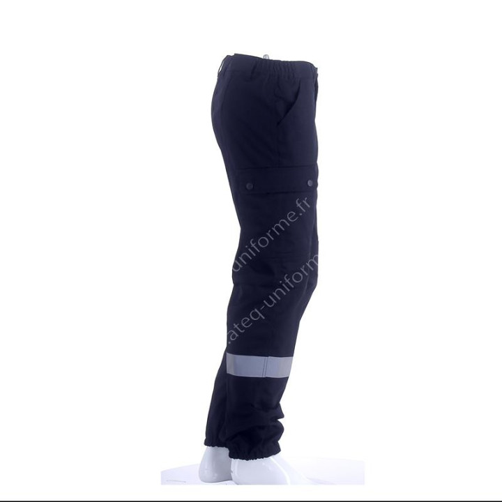 Achetez un pantalon bleu marine avec des bandes rétro-réfléchissantes